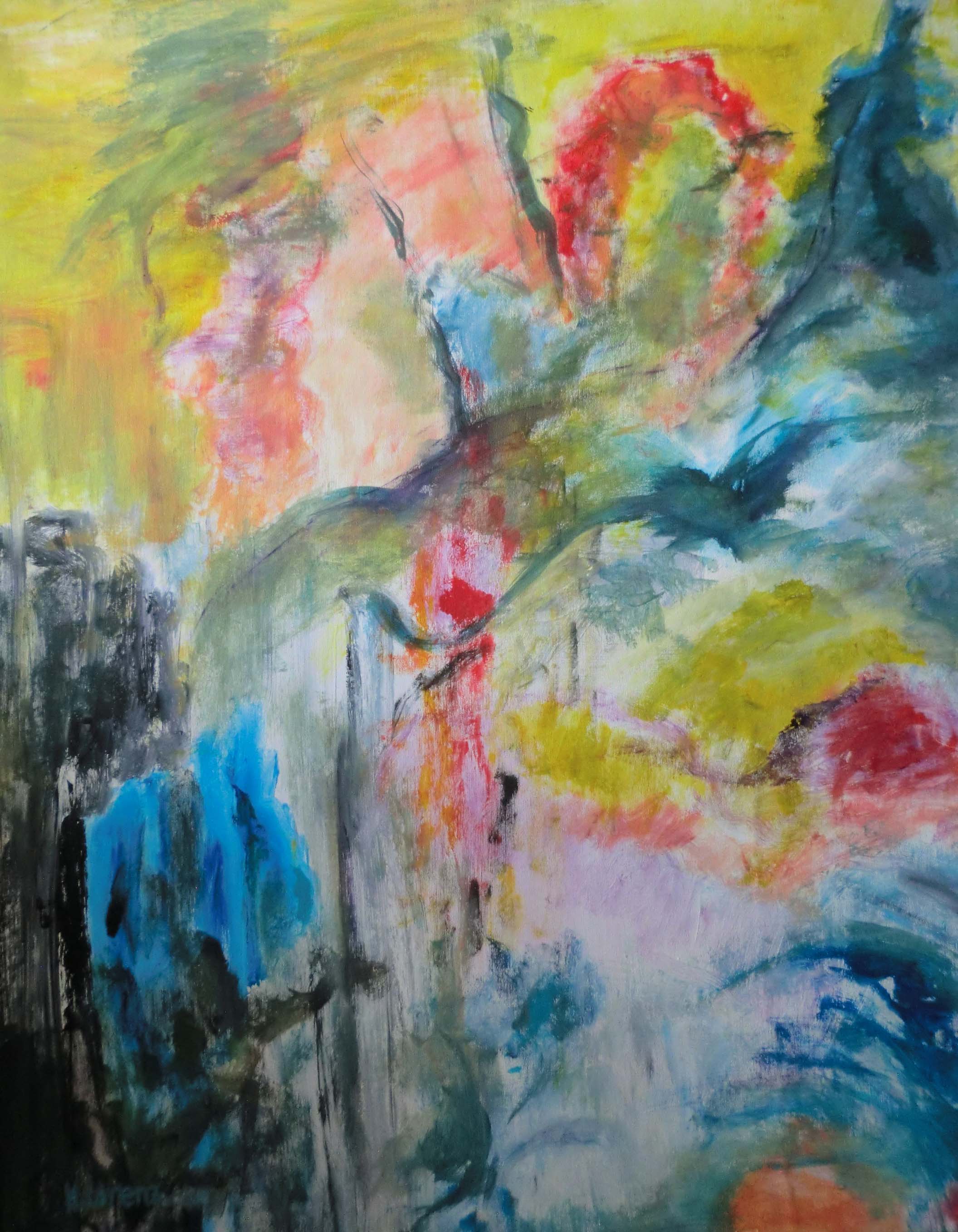 Abstrait II, Acrylique sur toile, 2016, 81X100